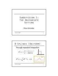 Subdivision I: The Univariate Setting B-Splines (Uniform)