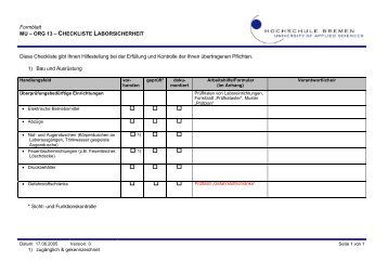 MU - ORG 13 checkliste laborsicherheit