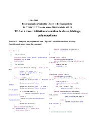 TD 3 et 4 Java : initiation à la notion de classe, héritage ...