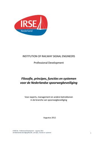 Filosofie, principes, functies en systemen voor de ... - irse.nl