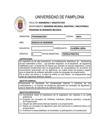ProgramaciÃ³n I - Universidad de Pamplona