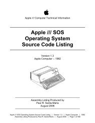 Apple III SOS 1.3 Source Code - Brutal Deluxe Software