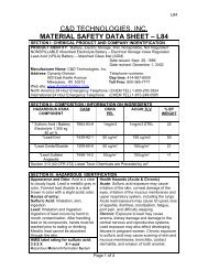 Safety MSDS L84