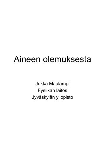 Aineen olemuksesta