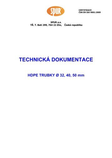 TechnickÃ¡ dokumentace - HDPE trubky - 2011 - SPUR as