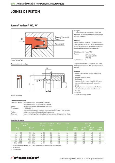 Joints hydrauliques/pneumatiques - Roller Belgium