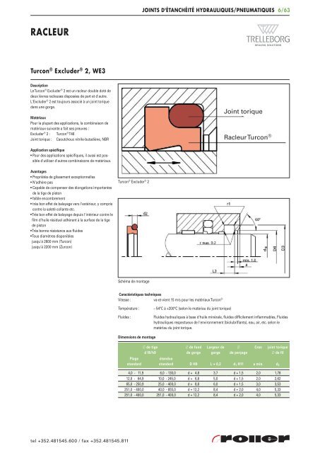 Joints hydrauliques/pneumatiques - Roller Belgium