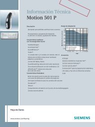 Información Técnica Motion 501 P - Siemens Hearing Instruments