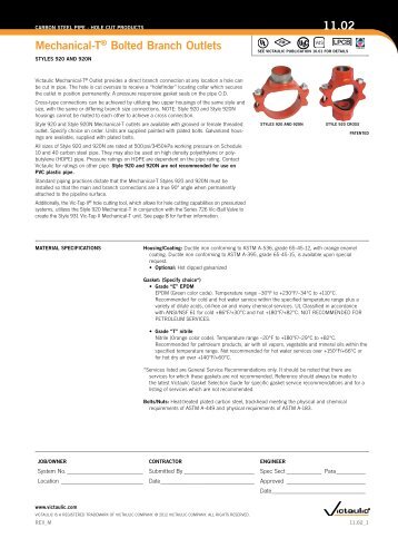 Mechanical-TÃ‚Â® Bolted Branch Outlets 11.02 - Victaulic