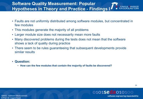 Software Measures - Software Engineering: Dependability