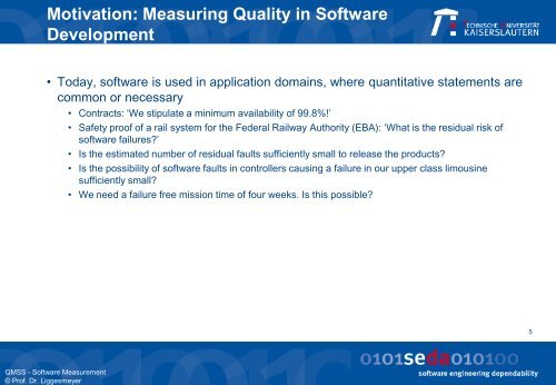 Software Measures - Software Engineering: Dependability
