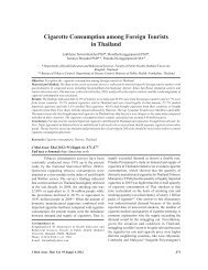 Cigarette Consumption among Foreign Tourists in Thailand