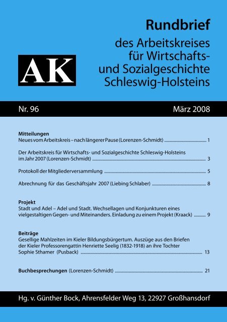 Rundbrief - Arbeitskreis fÃ¼r Wirtschafts- und Sozialgeschichte ...