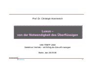 Luxus – von der Notwendigkeit des Überflüssigen - VKE