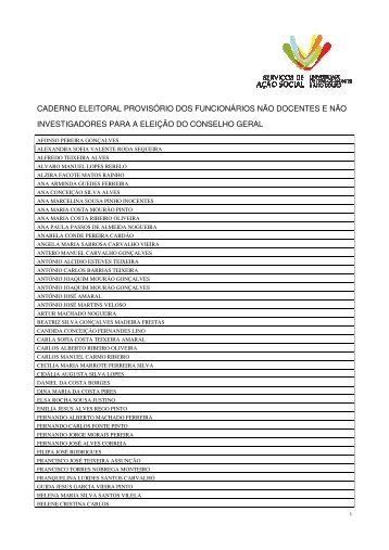 caderno eleitoral provisório dos funcionários não docentes e ... - Utad