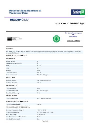 8219 Coax - RG-58A/U Type