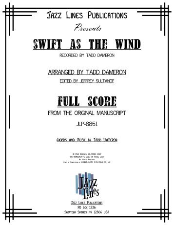 Swift as the Wind - JLP-8861 - Score.MUS - Ejazzlines.com