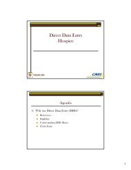 Hospice Direct Data Entry (DDE) Workshop Handout - Palmetto GBA