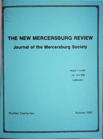 THE NEW MERCERSBURG REVIEW - DSpace