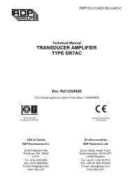 TRANSDUCER AMPLIFIER TYPE DR7AC - T. J. Snow