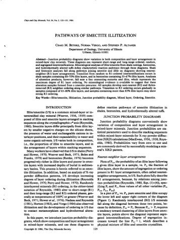 PATHWAYS OF SMECTITE ILLITIZATION - Department of Geology