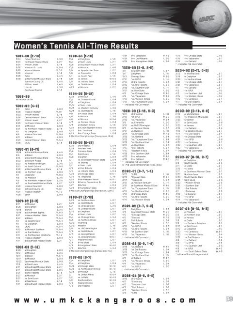 Men's & Women's Media Guide - UMKC Athletics
