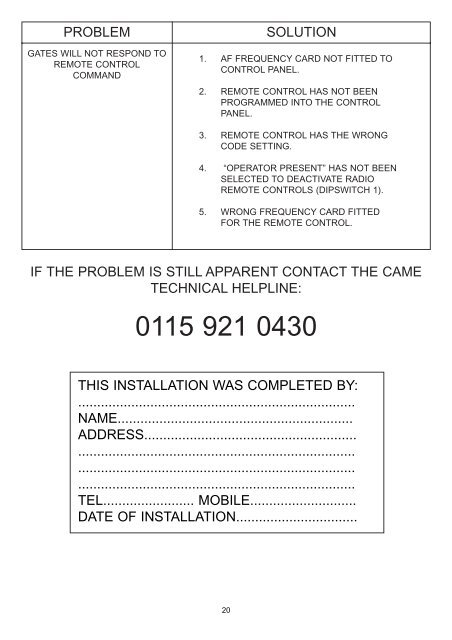 Installation Instructions for a âPairâ of gates...