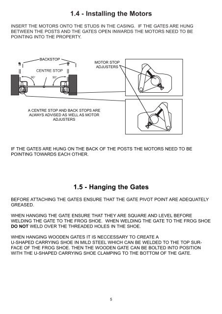 Installation Instructions for a âPairâ of gates...