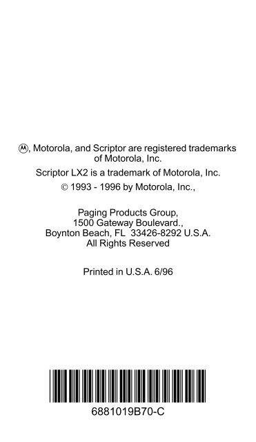 Motorola, and Scriptor - Telekomunikacije