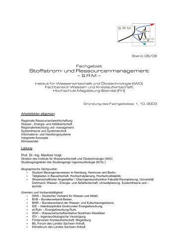 Stoffstrom- und Ressourcenmanagement - Hochschule Magdeburg ...