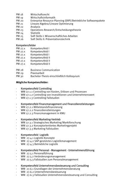 Studienordnung für den - Hochschule Wismar