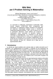 Wiki Web per il Problem Solving in Matematica - UniversitÃ  degli ...