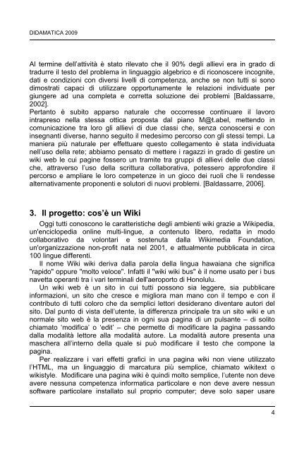 Wiki Web per il Problem Solving in Matematica - UniversitÃ  degli ...