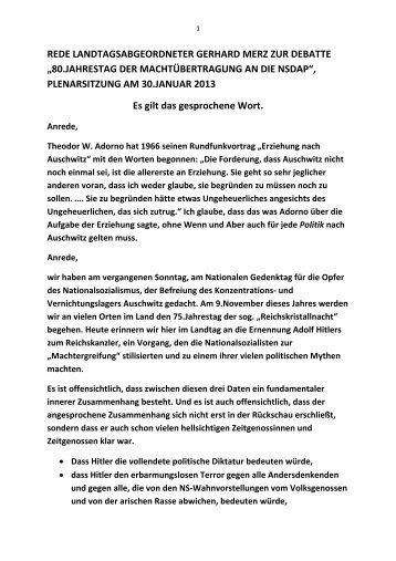 Rede als PDF-Datei - Gerhard Merz