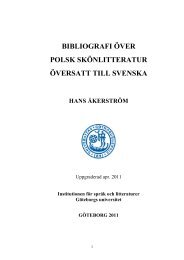 Bibliografi över polsk skönlitteratur översatt till ... - Slaviska språk