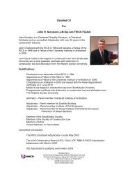 Detailed CV For John R. Nicolson LLM Dip Arb FRICS FCIArb