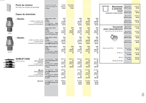 Liste de prix