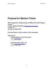 Proposal for Masters Thesis