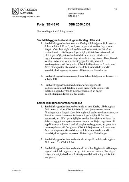 Samhällsbyggnadsnämndens protokoll 2013-05-07.pdf - Karlskoga ...