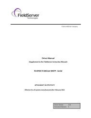 FS-8700-73 BACnet MS/TP - FieldServer Technologies