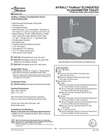 AFWALLÂ® FloWiseÂ® ELONGATED FLUSHOMETER ... - Maine.gov