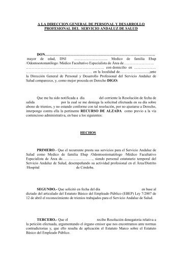 modelo recurso de alzada - Sindicato MÃ©dico de CÃ³rdoba