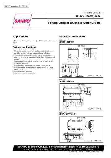 SANYO Electric Co.,Ltd. Semiconductor Bussiness ... - Datasheets