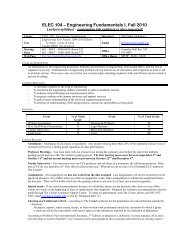 ELEC 104 â Engineering Fundamentals I, Fall 2010 - Department of ...