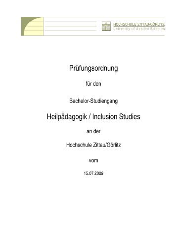 Diploma Supplement - Hochschule Zittau/Görlitz