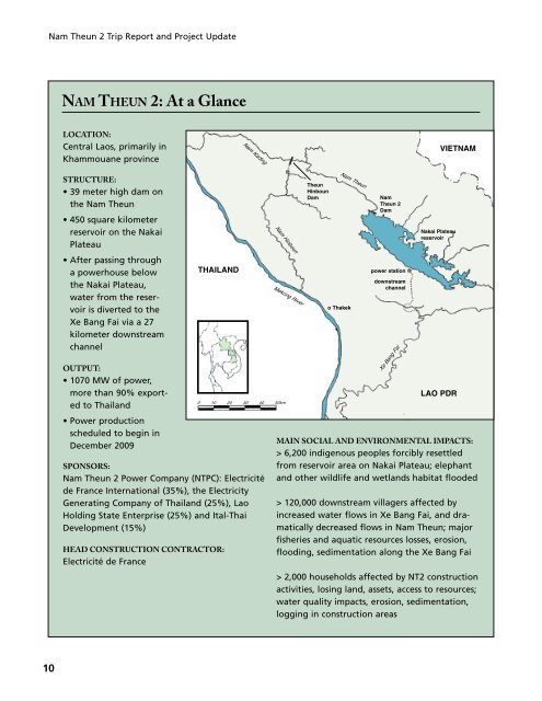 Nam Theun 2 Trip Report and Project Update - BankTrack