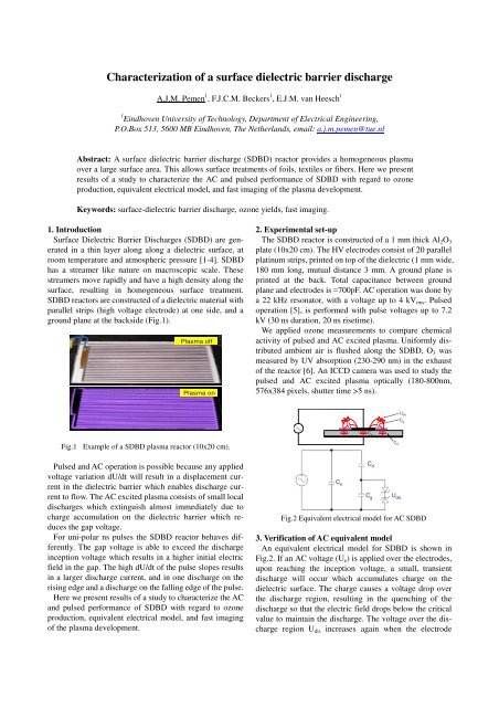 Characterization of a surface dielectric barrier discharge