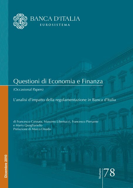 Questioni di Economia e Finanza - Banca d'Italia