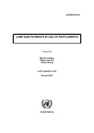 Lump-Sum Payments in Lieu of Entitlements - Joint Inspection Unit