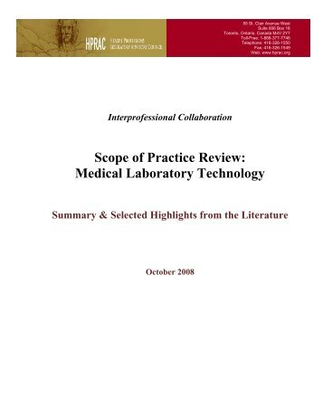Scope Of Practice Review - Health Professions Regulatory Advisory ...